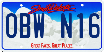 SD license plate 0BWN16