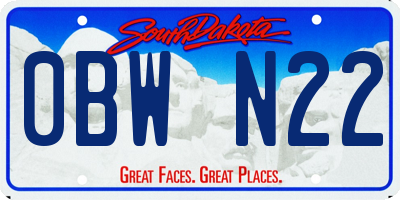 SD license plate 0BWN22