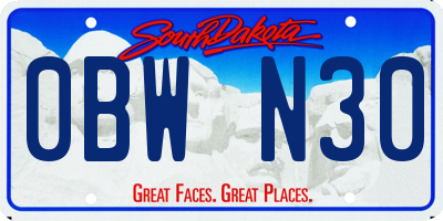 SD license plate 0BWN30