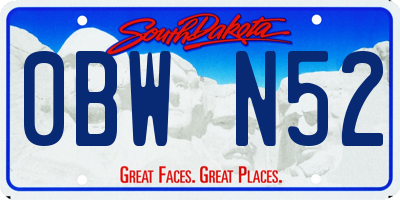 SD license plate 0BWN52