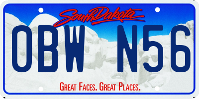 SD license plate 0BWN56