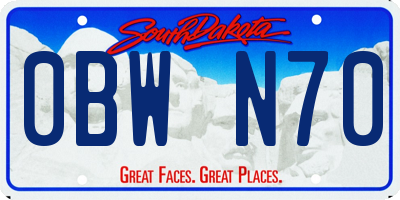 SD license plate 0BWN70