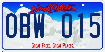 SD license plate 0BWO15