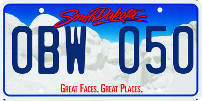 SD license plate 0BWO50