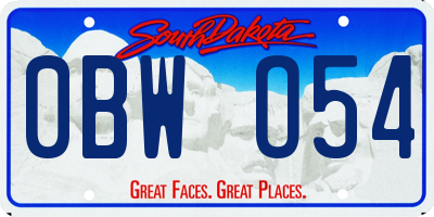 SD license plate 0BWO54