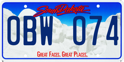 SD license plate 0BWO74