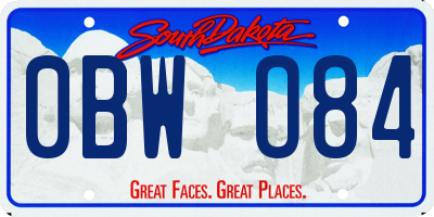 SD license plate 0BWO84