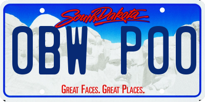 SD license plate 0BWP00
