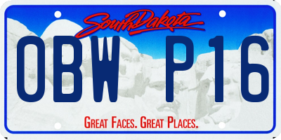 SD license plate 0BWP16