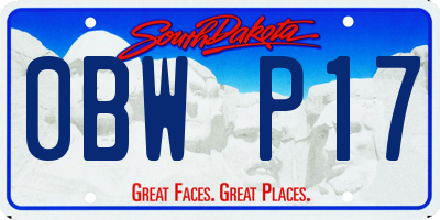 SD license plate 0BWP17