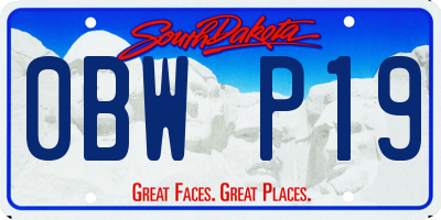 SD license plate 0BWP19