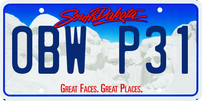 SD license plate 0BWP31