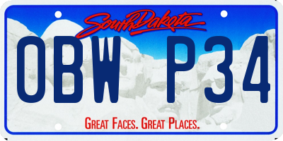 SD license plate 0BWP34
