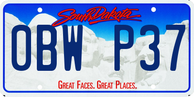 SD license plate 0BWP37