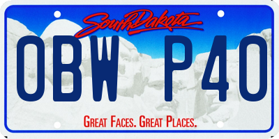 SD license plate 0BWP40