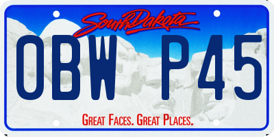 SD license plate 0BWP45