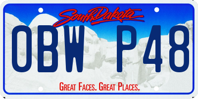 SD license plate 0BWP48