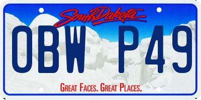 SD license plate 0BWP49