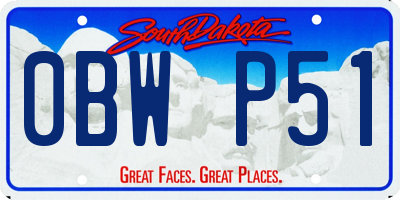 SD license plate 0BWP51
