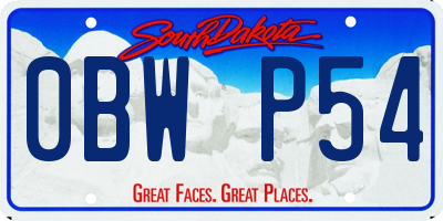SD license plate 0BWP54