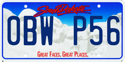 SD license plate 0BWP56