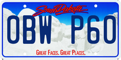 SD license plate 0BWP60