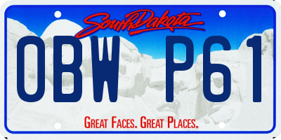 SD license plate 0BWP61