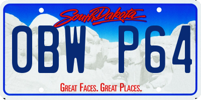 SD license plate 0BWP64
