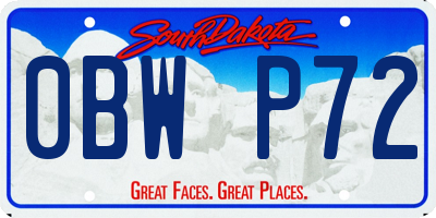 SD license plate 0BWP72