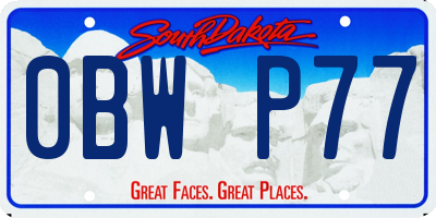 SD license plate 0BWP77