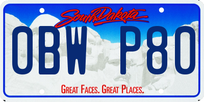 SD license plate 0BWP80