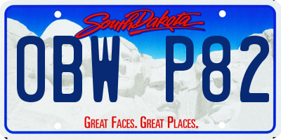 SD license plate 0BWP82