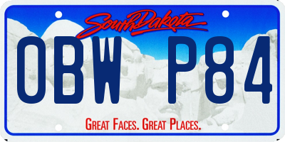 SD license plate 0BWP84