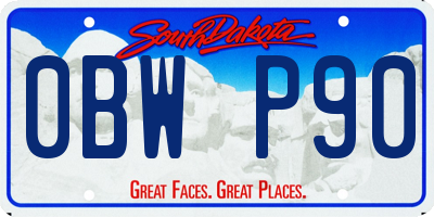 SD license plate 0BWP90