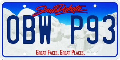 SD license plate 0BWP93