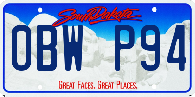 SD license plate 0BWP94
