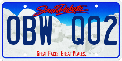 SD license plate 0BWQ02