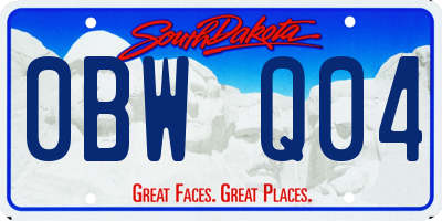 SD license plate 0BWQ04