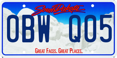 SD license plate 0BWQ05