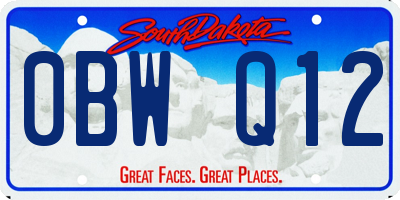 SD license plate 0BWQ12