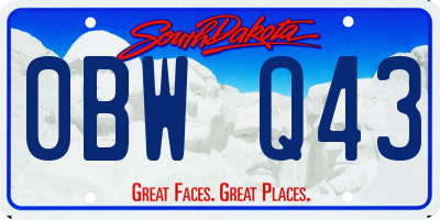 SD license plate 0BWQ43