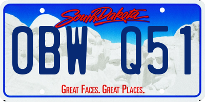 SD license plate 0BWQ51