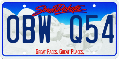 SD license plate 0BWQ54