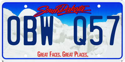 SD license plate 0BWQ57
