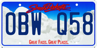 SD license plate 0BWQ58
