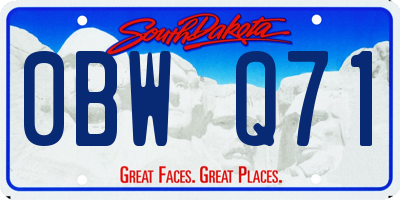 SD license plate 0BWQ71