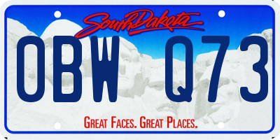 SD license plate 0BWQ73