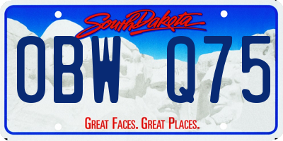SD license plate 0BWQ75