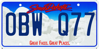 SD license plate 0BWQ77
