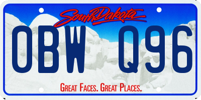 SD license plate 0BWQ96